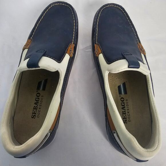 Sebago Docksides Boat Shoes Leather Canvas Slip-On Size 6W Nautical Classic - Picture 5 of 6
